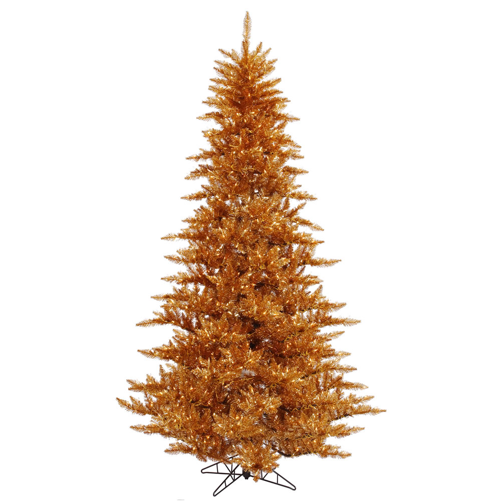 12 Foot Copper Fir Artificial Christmas Tree 1650 Incandescent Clear Mini Lights