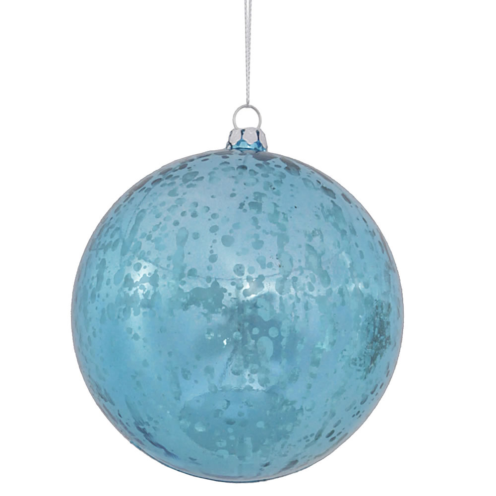 Christmastopia.com - 4 Inch Turquoise Shiny Mercury Ball 6 per Set