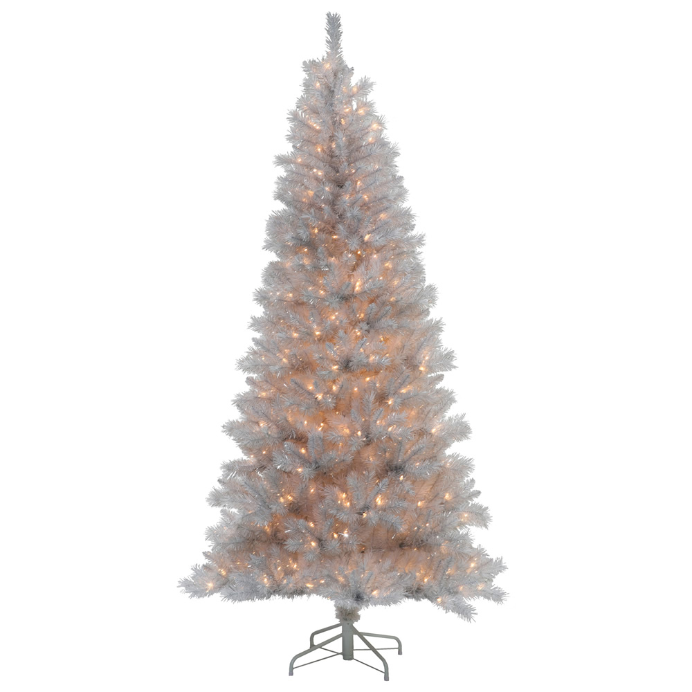 Christmastopia.com - 9 Foot Silver White Artificial Christmas Tree 700 Incandescent Clear Mini Lights