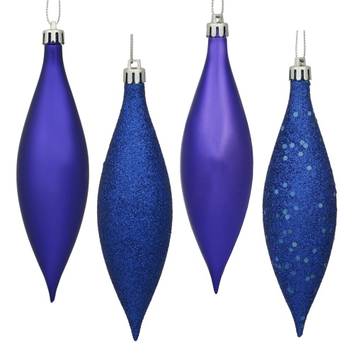 5.5 Inch Cobalt Blue Drop Christmas Ornament Assorted Finishes