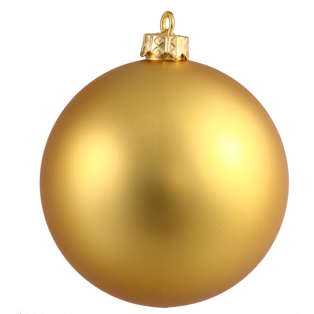 Christmastopia.com - 4 Inch Gold Matte Round Ornament 6 per Set