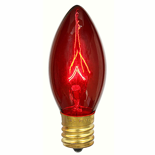 25 Incandescent C9 Red Transparent Retrofit E17 Socket Christmas Replacement Bulbs