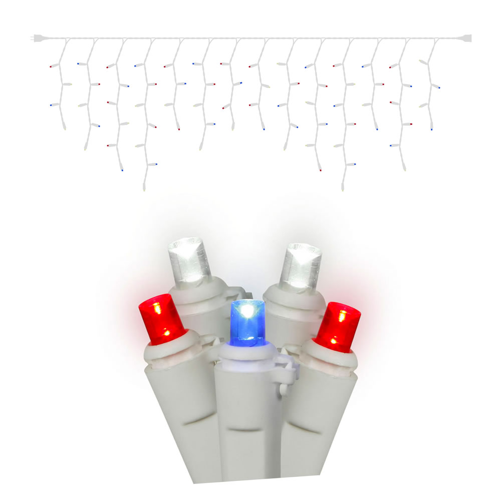 Here's 70 Patriotic LED Red White And Blue Icicle Lights That Will Add Fireworks To Any Summer Party