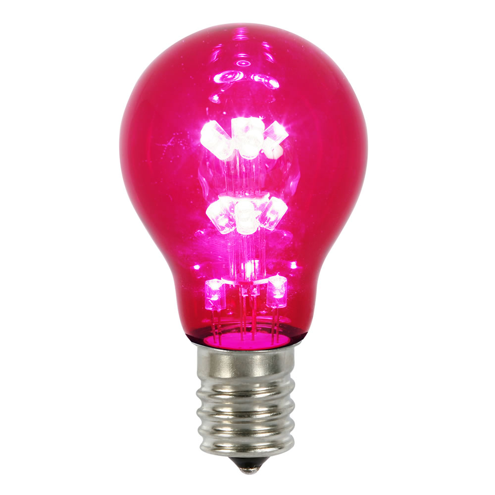 A19 LED Pink Transparent Retrofit Replacement Bulb E26 Nickle Base