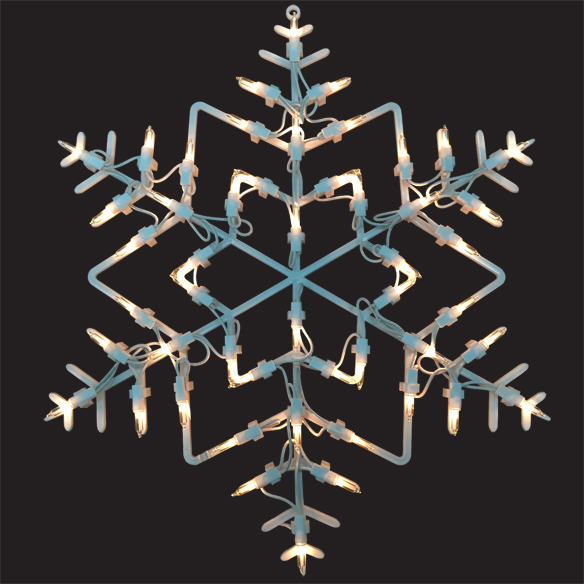 
Snowflake Lighted Window Christmas Decoration - 50 Incandescent Mini Bulbs