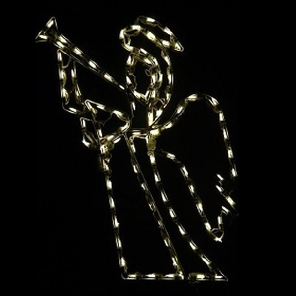 Angel with Trumpet LED Lighted Outdoor Christmas Decoration  Medium