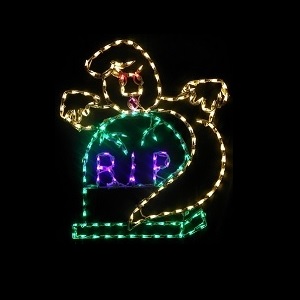 Christmastopia.com - Ghastly Ghost Haunting Headstone LED Lighted Halloween Lawn Decoration