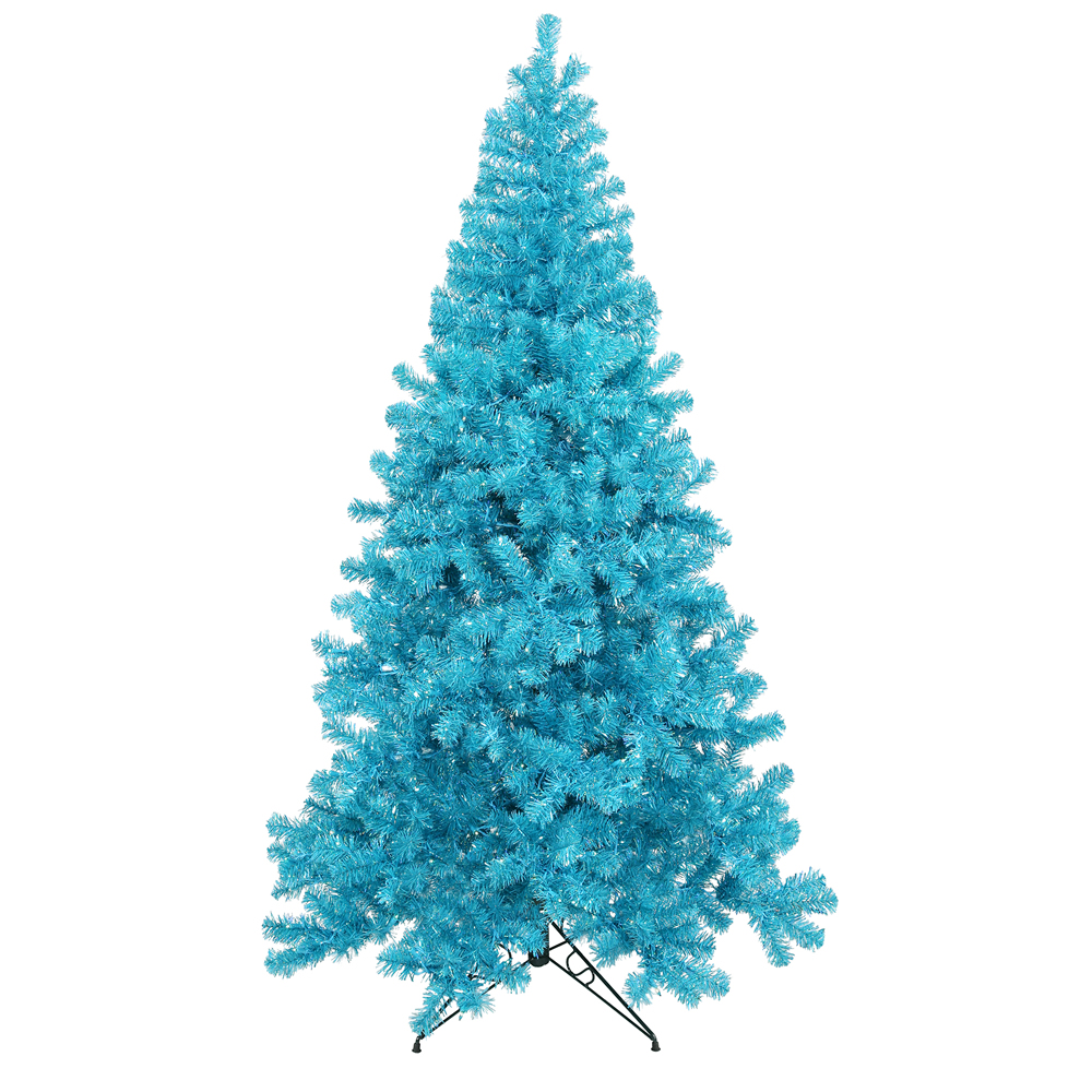 6 Foot Sky Blue Artificial Christmas Tree 350 DuraLit Incandescent Teal Mini Lights
