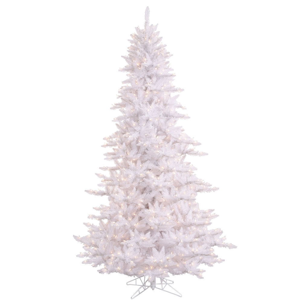 14 Foot White Fir Artificial Christmas Tree 2250 DuraLit LED M5 Italian Warm White Mini Lights