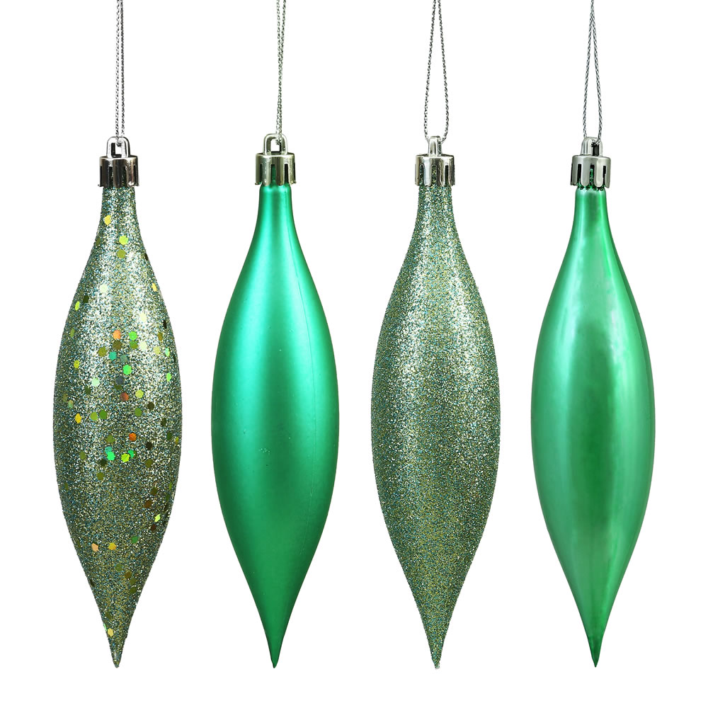 5.5 Inch Seafoam Green Drop Christmas Ornament Assorted Finishes