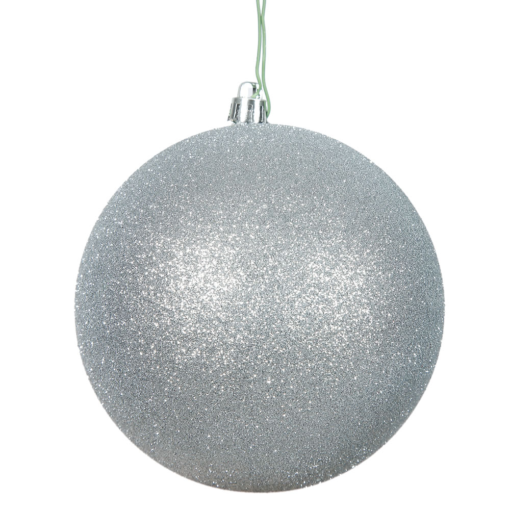 Christmastopia.com 8 Inch Silver Glitter Round Christmas Ball Ornament Shatterproof