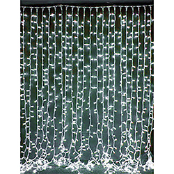 100 LED 5MM Wide Angle Pure White Curtain Christmas Light Set White Wire