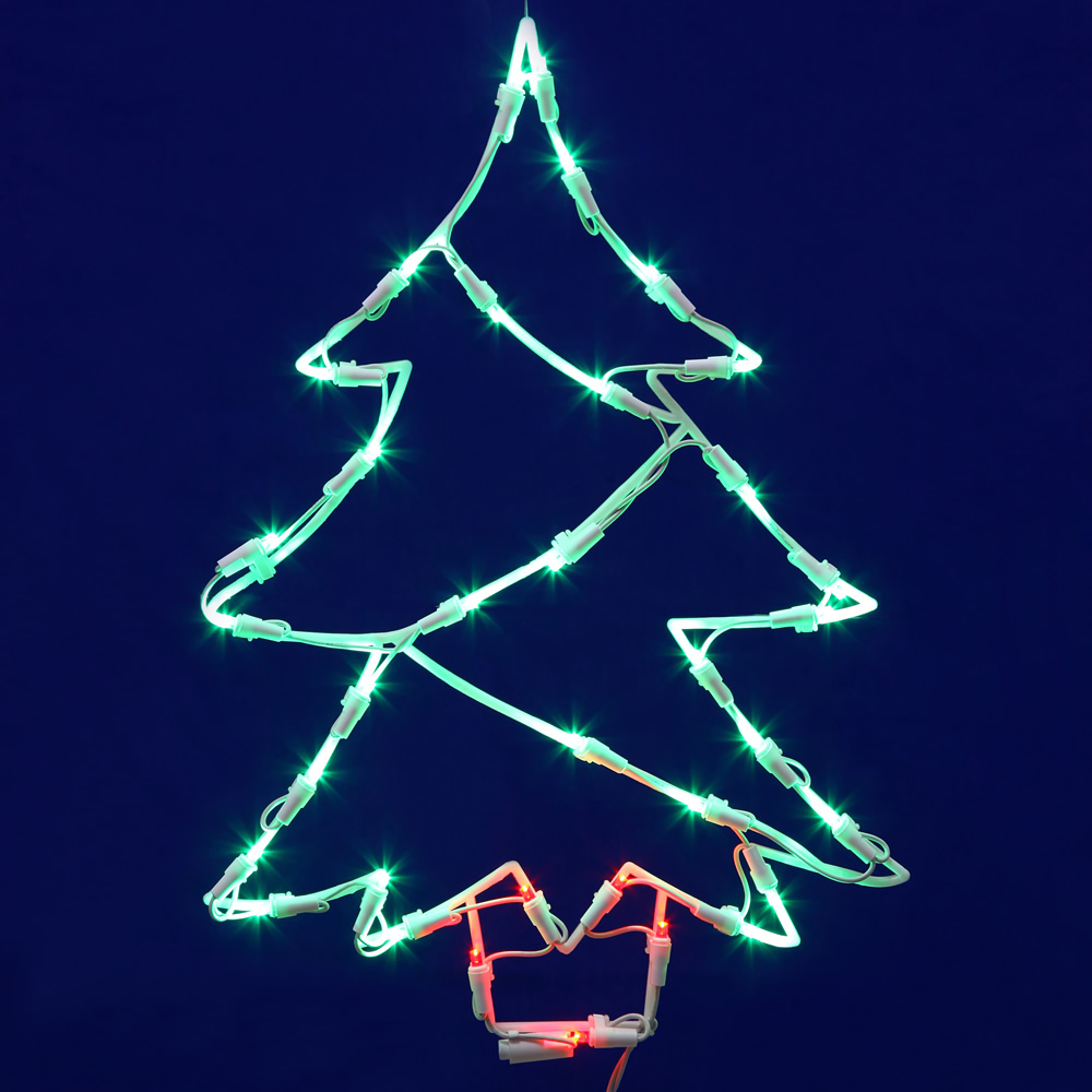 Christmas Tree LED Lighted Window Christmas Decoration 35 LED 5MM Wide Angle Polka Dot Lights