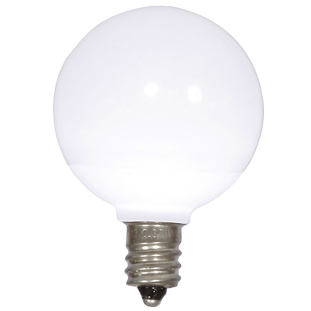 25 LED G30 Globe Pure White Ceramic Retrofit Night Light C7 Socket Replacement Bulbs