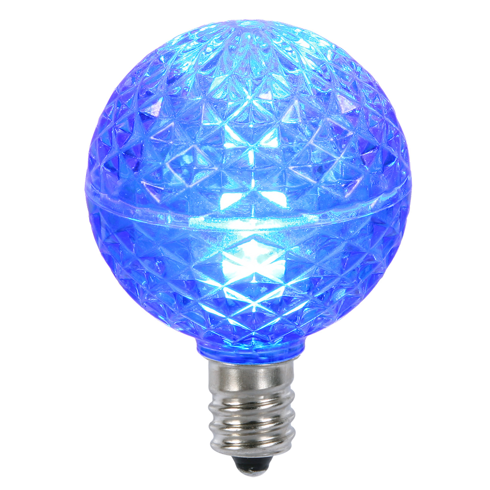 25 LED G40 Globe Blue Faceted Retrofit Night Light C7 Socket Replacement Bulbs