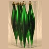 4 Inch Green Striped Finial Ornaments - Case Of 6