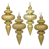 4 Inch Gold Finial Ornaments - Assorted Finishes - Case Of 16