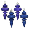 4 Inch Cobalt Blue Finial Ornaments - Assorted Finishes - Case Of 16