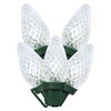 25 Pure White LED C7 Reflector Christmas Lights - Green Wire