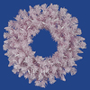 24 Inch Pink Flocked Spruce Wreath
