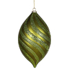 10.5 Inch Dark Olive Glitter Swirl Matte Drop Ornament - Case Of 2