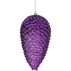 10 Inch Purple Glitter Swirl Matte Pinecone Ornament - Case Of 2
