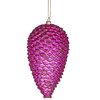 10 Inch Cerise Glitter Swirl Matte Pinecone Ornament - Case Of 2