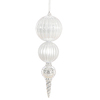 12 Inch White Iridescent Shiny And Matte Calabash Ornament - Set Of 3