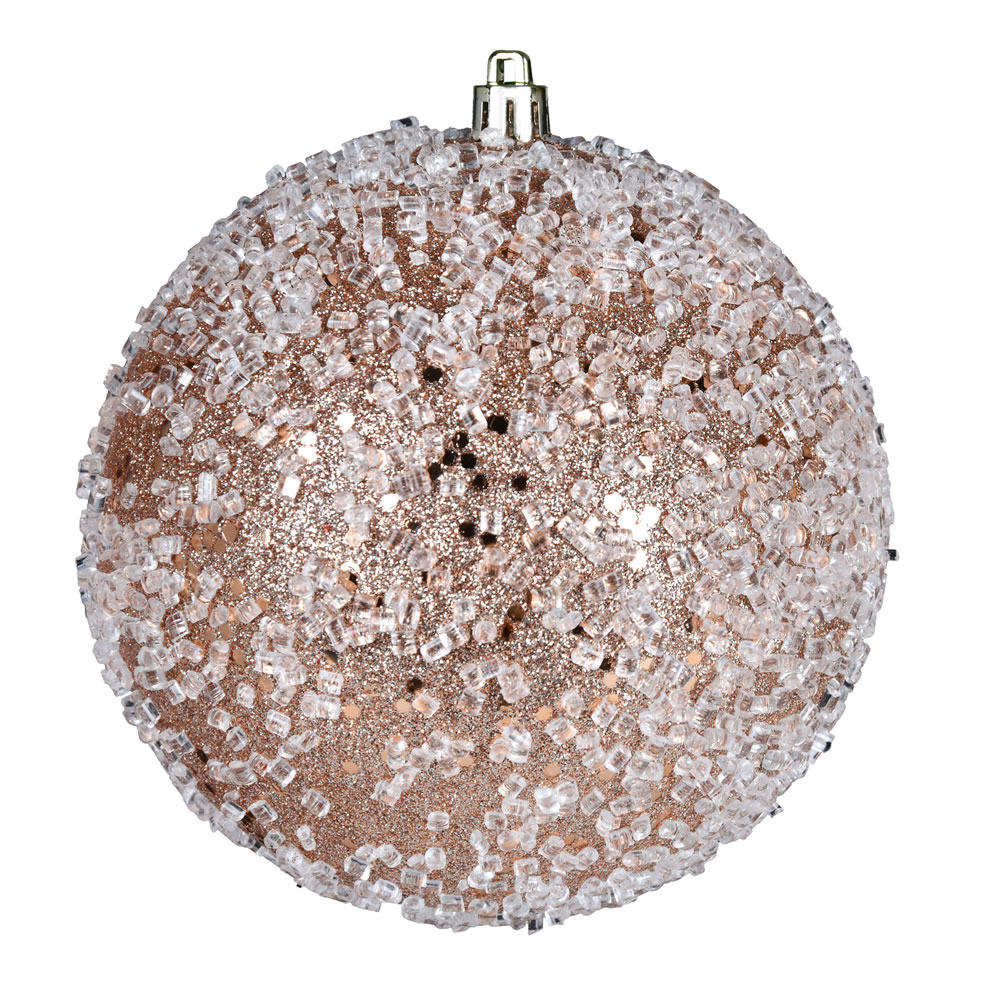 10 Inch Cafe Latte Glitter Hail Christmas Ball Ornament