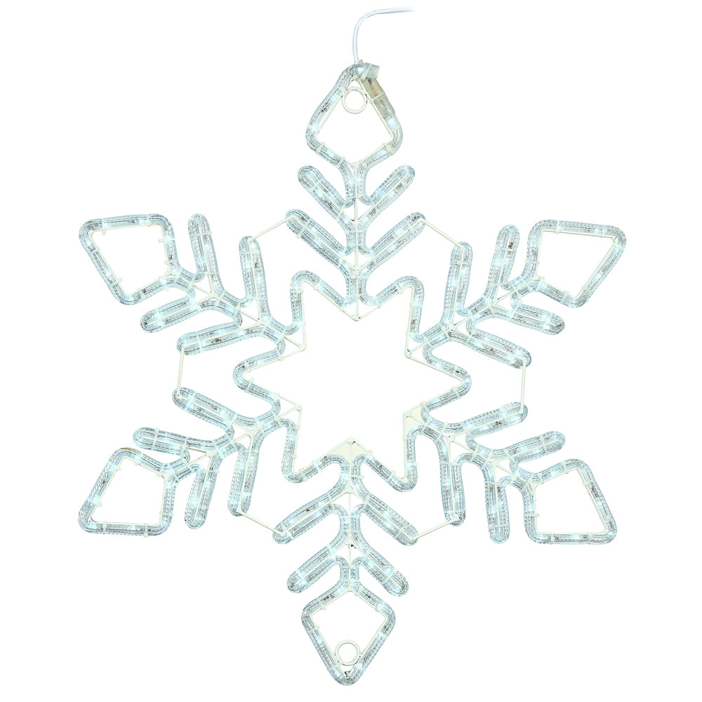 Christmastopia.com - 60 Inch LED Ropelight Twinkle Pure White Star Snowflake Lighted Christmas Decoration