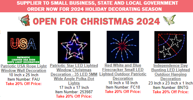 Christmas lights, decorations, ornaments and Artificial Christmas trees
