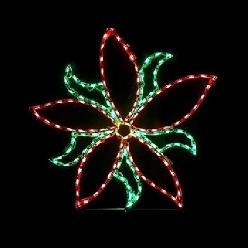 Poinsettia Large LED Lighted Outdoor Floral Decoration