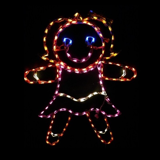 Gingerbread Girl Outdoor LED Lighted Christmas Decoration