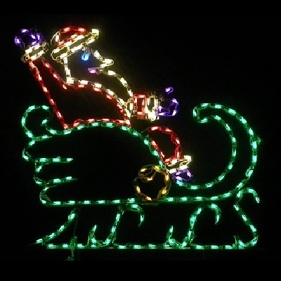 Santa Claus in Sleigh LED Lighted Outdoor Christmas Decoration