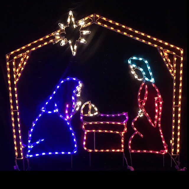 Nativity Manger with Holy Family LED Lighted Outdoor Christmas Decoration