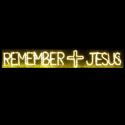 Remember Jesus with Cross LED Lighted Outdoor Easter Decoration