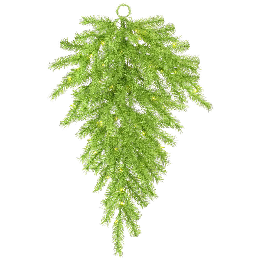 Christmastopia.com 36 Inch Lime Green Tinsel Artificial Halloween Teardrop 50 Incandescent Lime Green Mini Lights