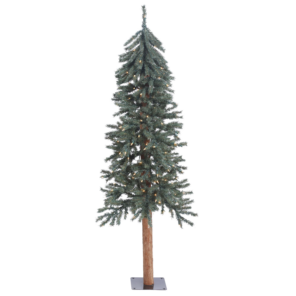 5 Foot Natural Bark Alpine Artificial Christmas Tree - 150 DuraLit Incandescent Clear Mini Lights