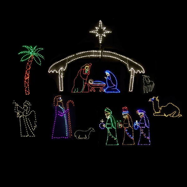 Nativity With Holy Family Led Lighted, Outdoor Lighted Nativity Scene Canada
