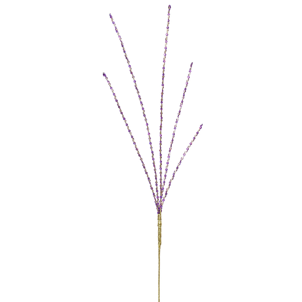 Purple Sequin Decorative Artificial Halloween Spray Set of 24