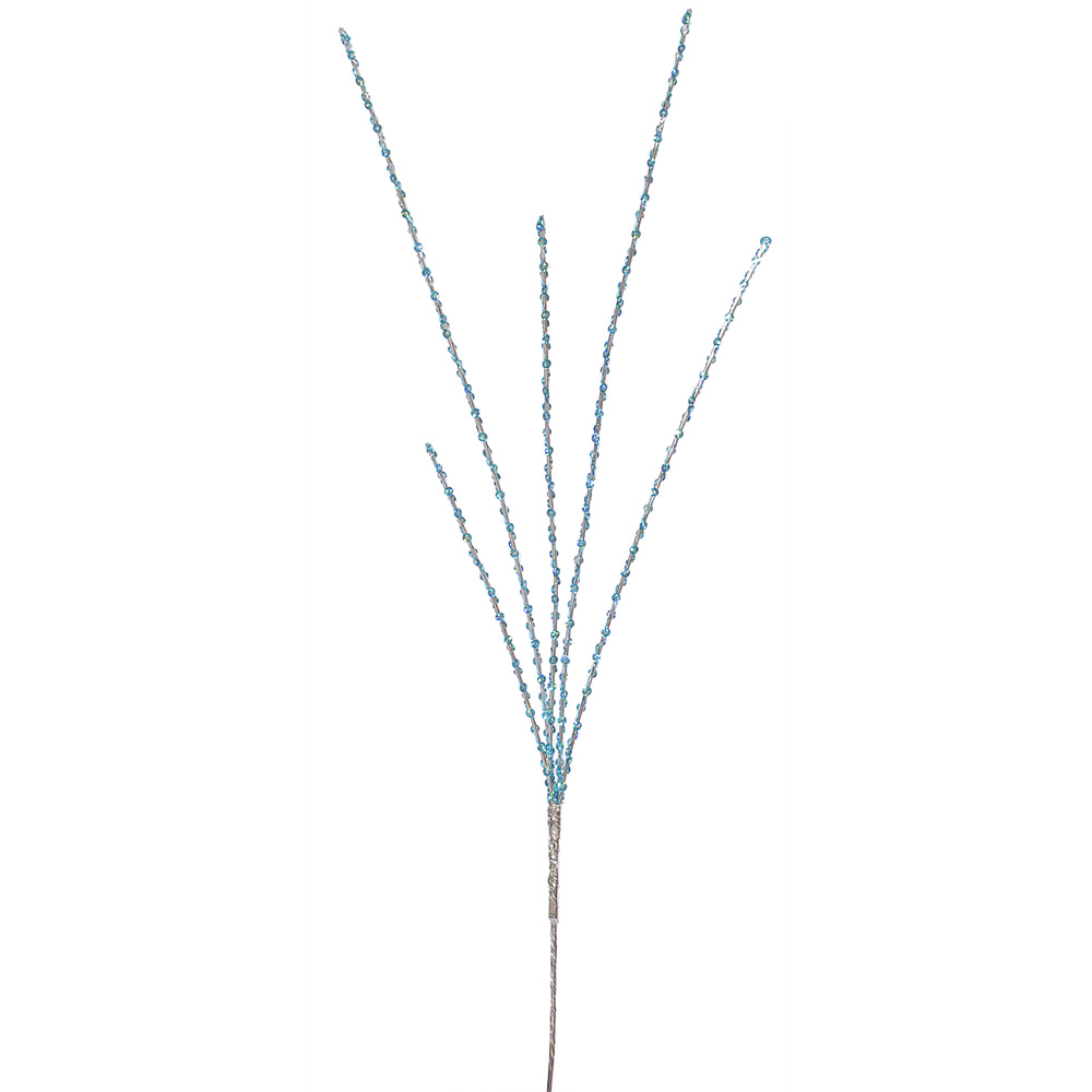 Teal Sequin Decorative Artificial Christmas Spray Set of 24