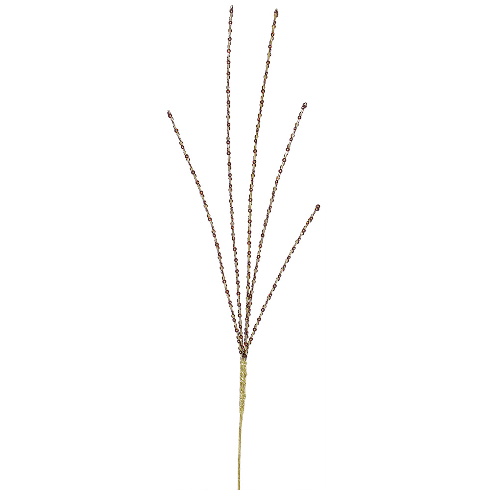 Chocolate Sequin Decorative Artificial Christmas Spray Set of 24