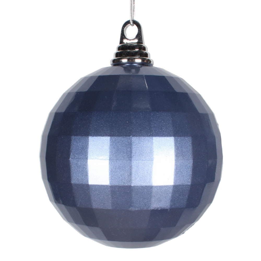 5.5 Inch Periwinkle Blue Candy Finish Mirror Round Christmas Ball Ornament
