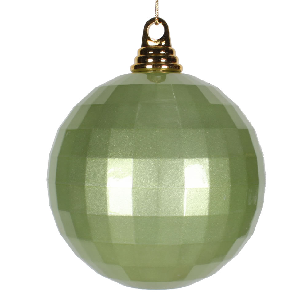 5.5 Inch Celadon Green Candy Finish Mirror Round Christmas Ball Ornament