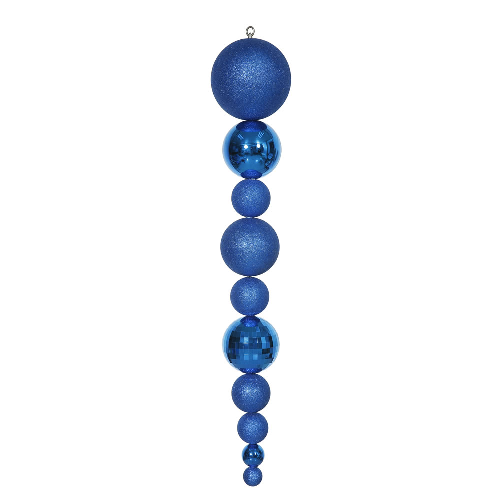 Christmastopia.com - Jumbo 44 Inch Blue Shiny And Matte Glitter Finial Christmas Ornament