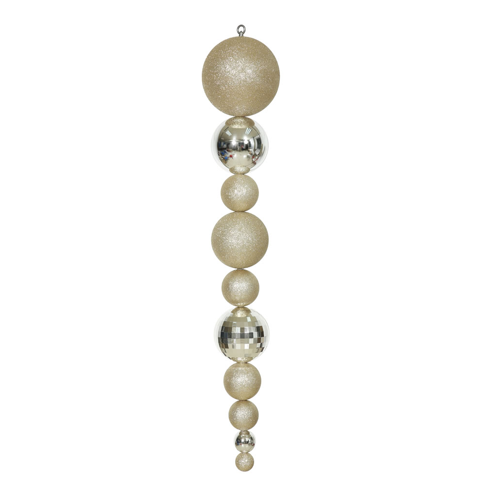 Christmastopia.com - Jumbo 44 Inch Champagne Shiny And Matte Glitter Finial Christmas Ornament