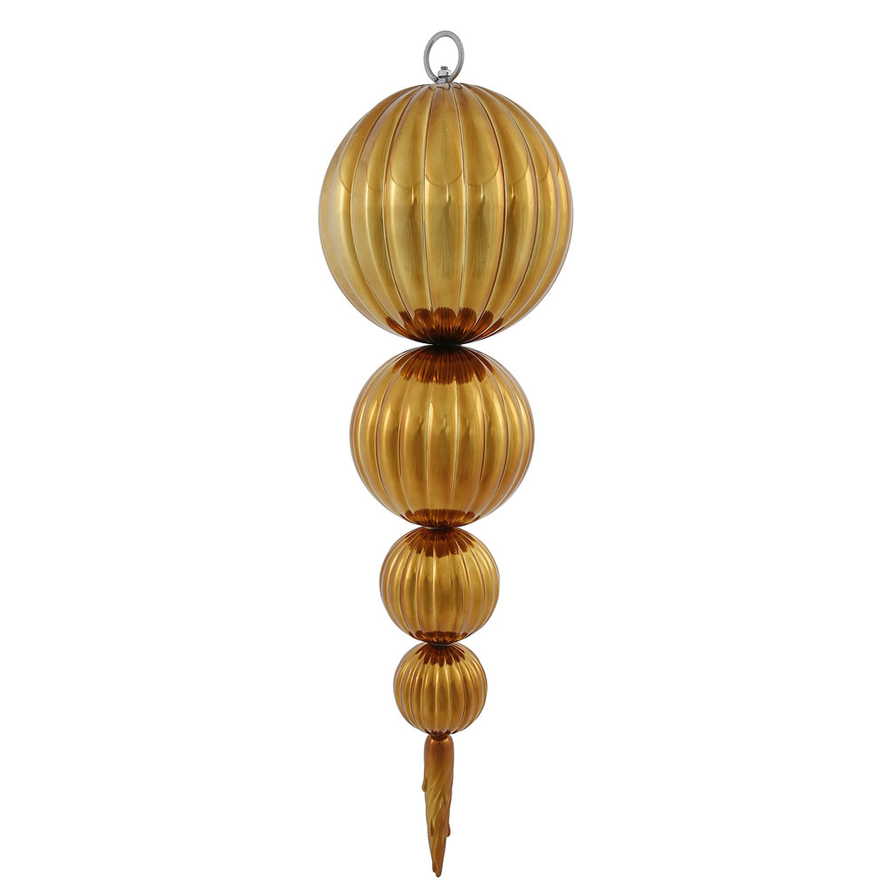 Christmastopia.com - 26 Inch Mocha Shiny Pumpkin Finial Christmas Ornament Shatterproof UV