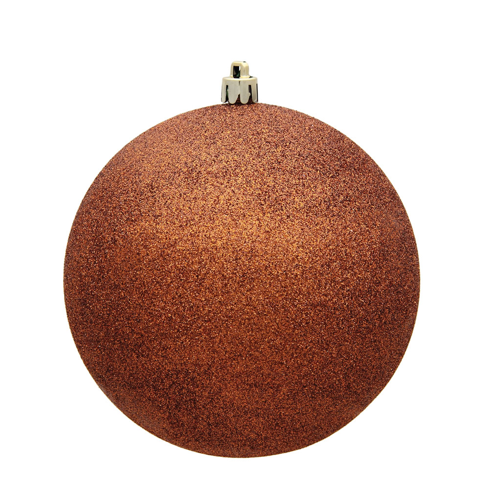 Christmastopia.com 12 Inch Copper Glitter Round Christmas Ball Ornament Shatterproof UV