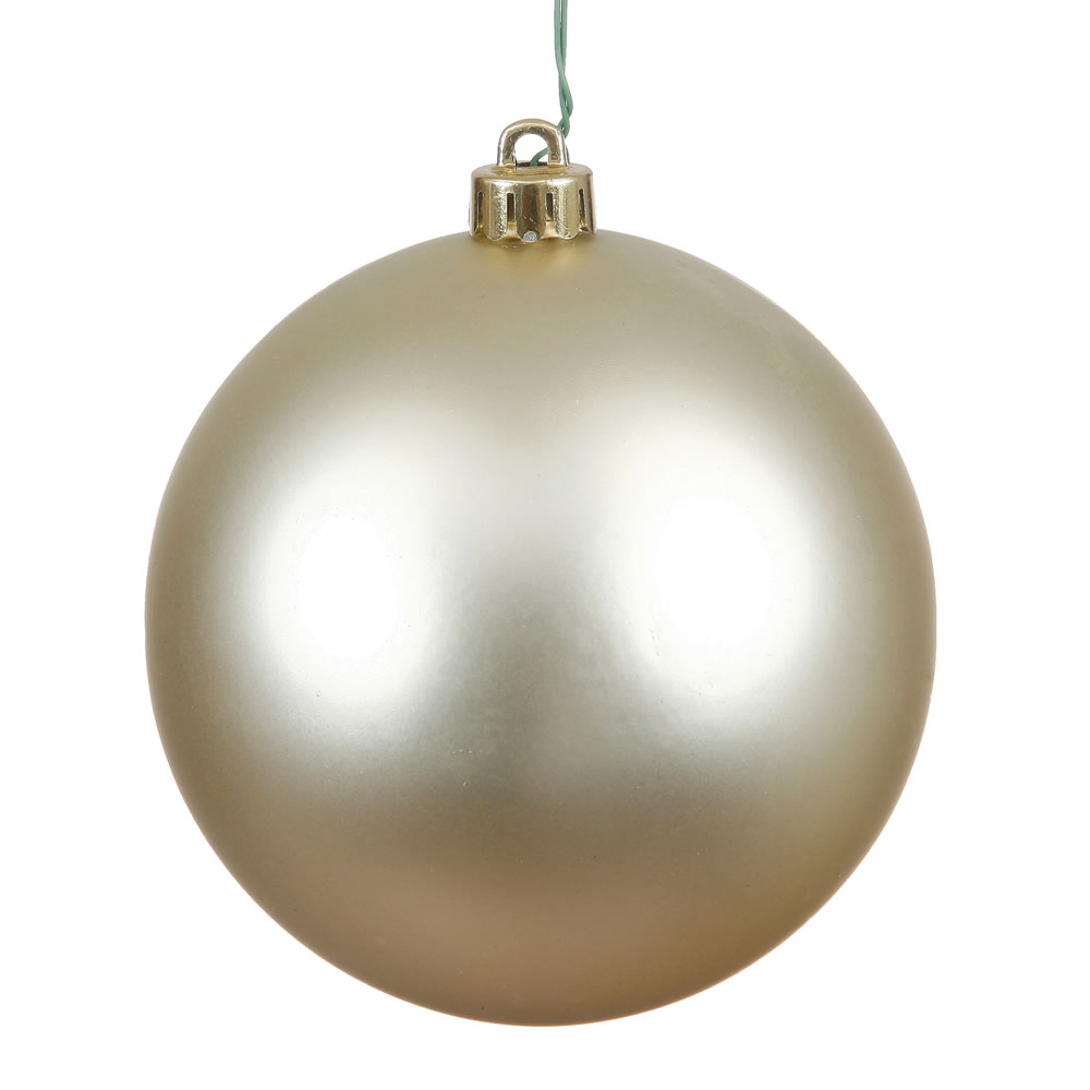 12 Inch Champagne Matte Round Christmas Ball Ornament Shatterproof UV