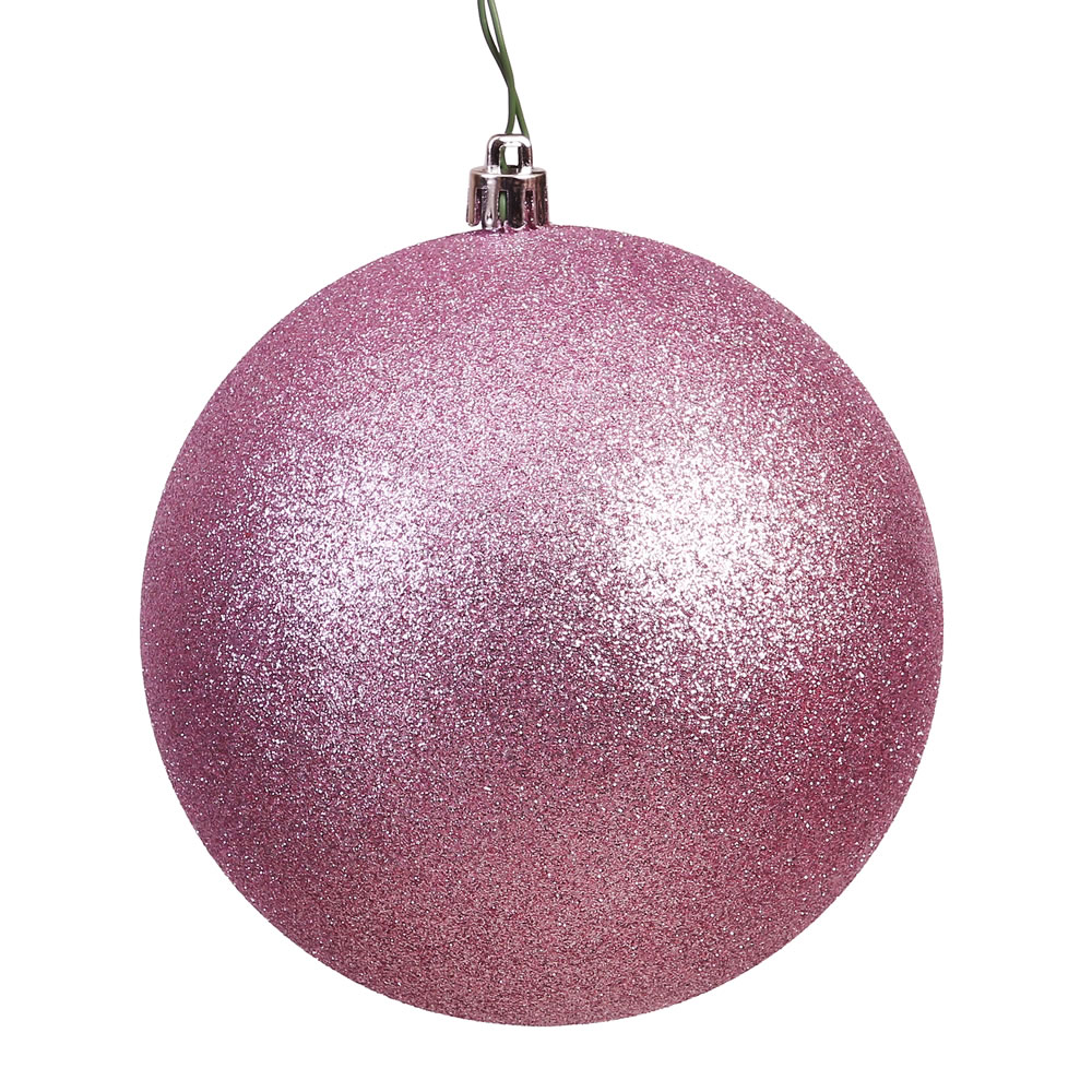 12 Inch Mauve Glitter Round Christmas Ball Ornament Shatterproof UV